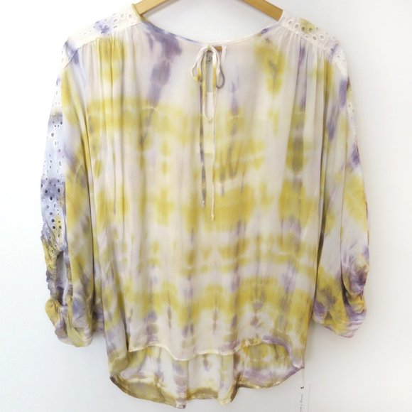 Young Fabulous & Broke Oversized Tie Dye Eyelet Blouse XS - Picture 3 of 10